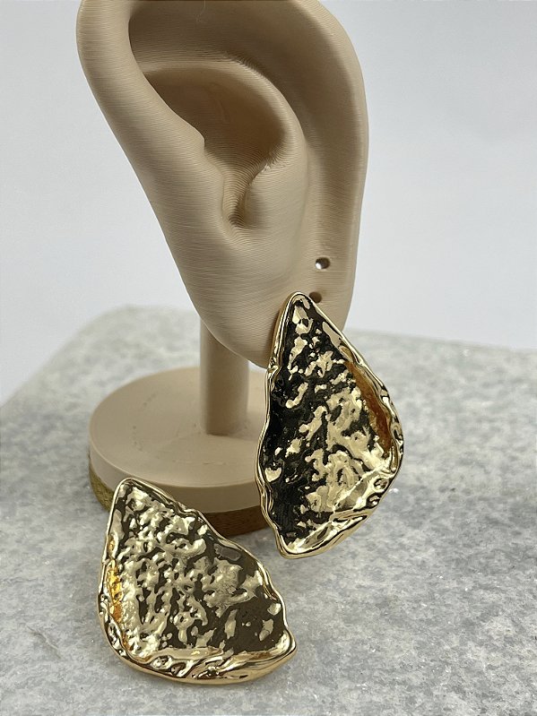 Brinco Orgânico banho ouro - 1 par