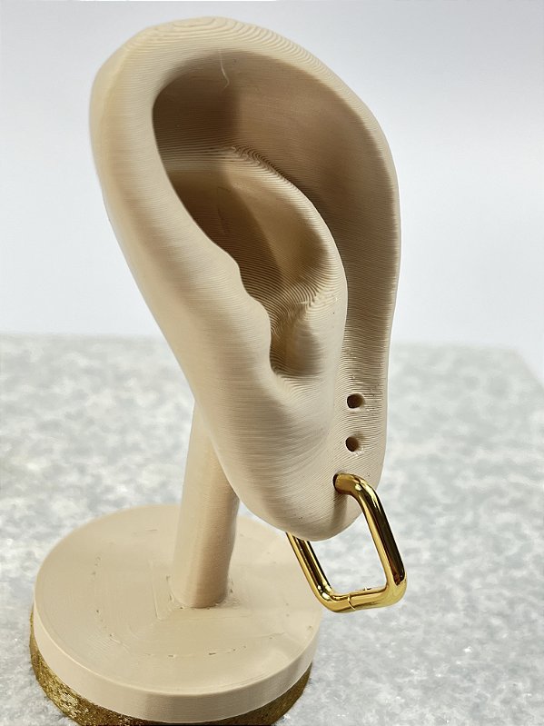 Brinco Argola quadrada Aço inox Dourado - 1 par