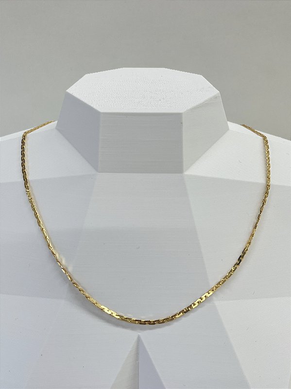 Colar corrente laminada com 50cm - banho ouro 2 milésimos - 1 unidade