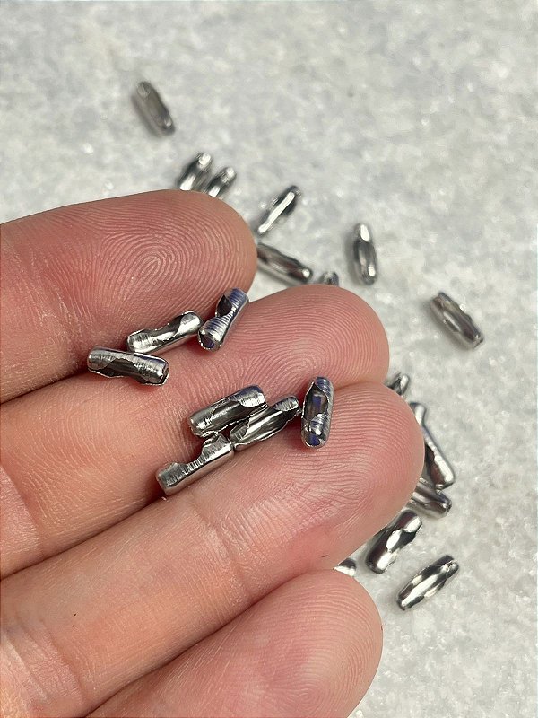 Terminal canoinha Aço Inox medida 3,2mm - para corrente de bolinha - 1 unidade