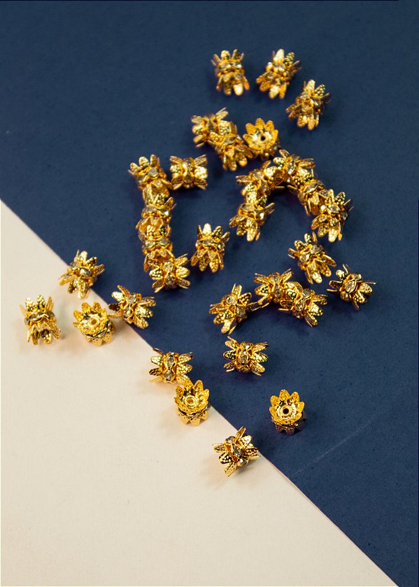 Tulipa com rondele cristal 8mm - 1 Unid