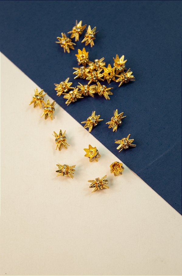 Tulipa com rondele cristal 6mm - 1 Unid