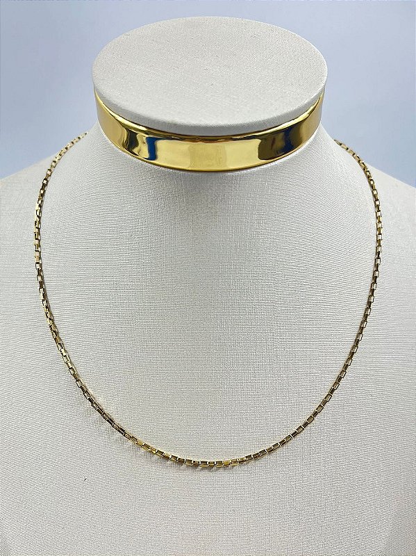Colar Aço Inox Dourado com 45cm cartier - Antialergico - 1 unidade