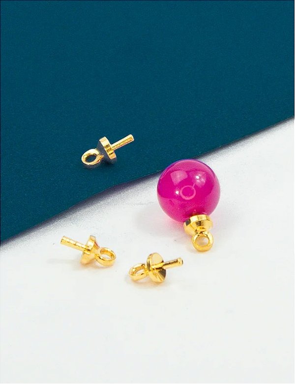 Terminal Chupetinha 8mm Ouro - 10Pçs