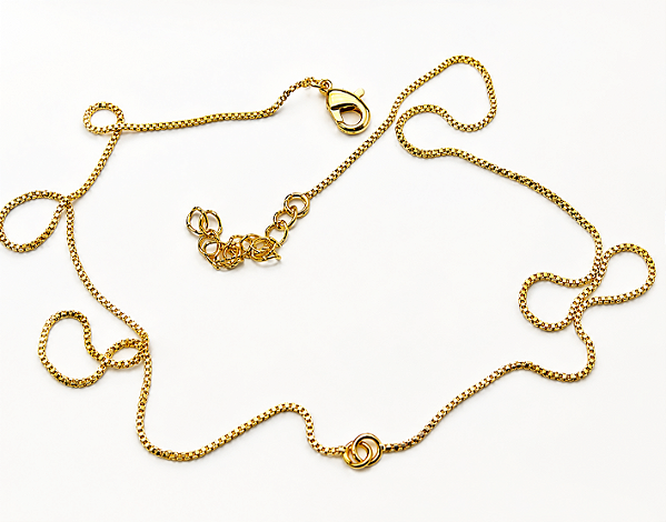 Colar Veneziana Bipartida Medida 40cm com Extensora Bitola 0,80Mm - Banho Ouro Semijoia 5 Milésimos Com Verniz italiano - 1 unidade