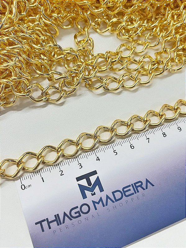Corrente Balao Aluminio arame 2mm - banho ouro anodizado - 1 metro