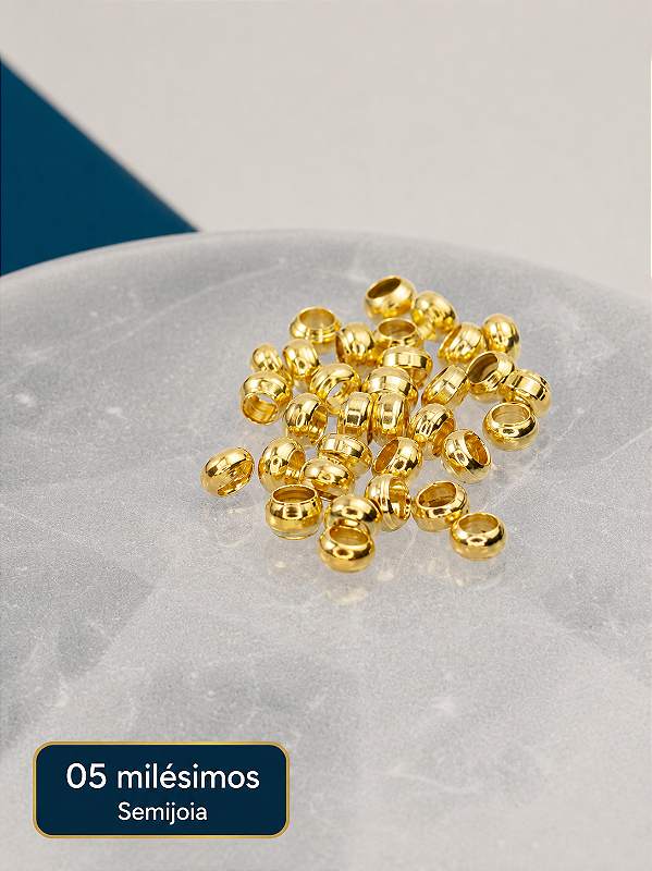 Entremeio 3Mm 5 Milésimos de Ouro - 100 Pçs