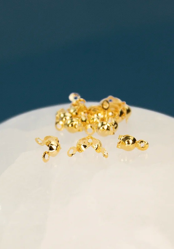 Tips Bolinha 6x3.2mm Ouro - 50 Pçs