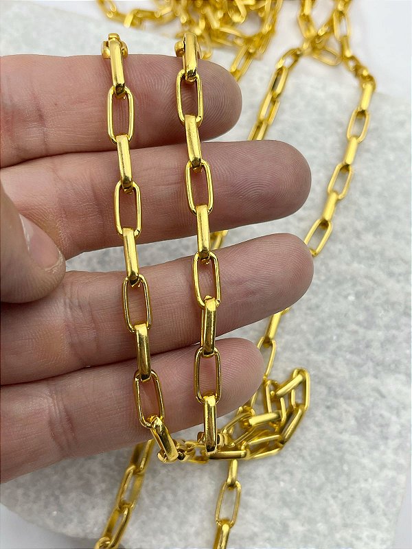 Corrente Cartier arame 1,50mm - Alumínio Anodizado Ouro - 1 metro