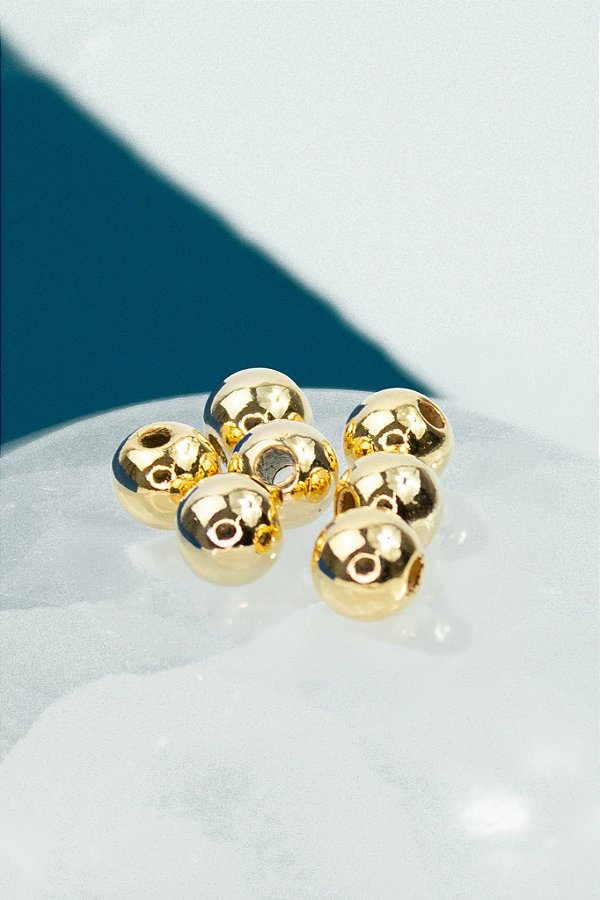 Entremeio Bolinha 10mm ouro - 30pcs