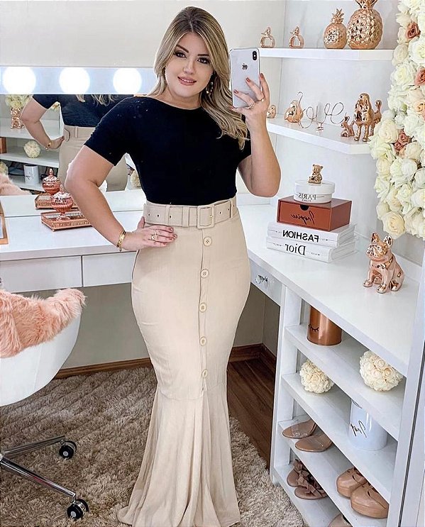 saia longa estilo sereia