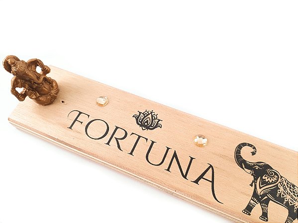 Incensário em madeira Fortuna - Ganesha Dourado