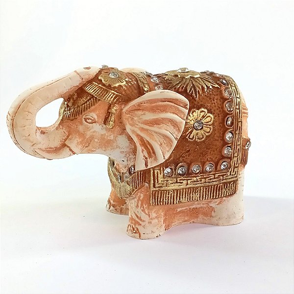 Elefante com Cristais - Marrom