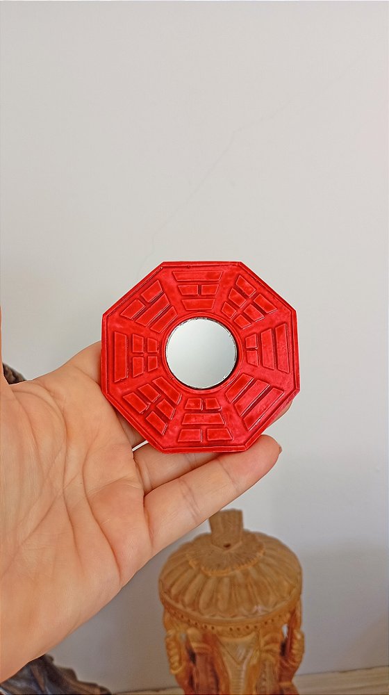 Baguá Com Espelho - Vermelho