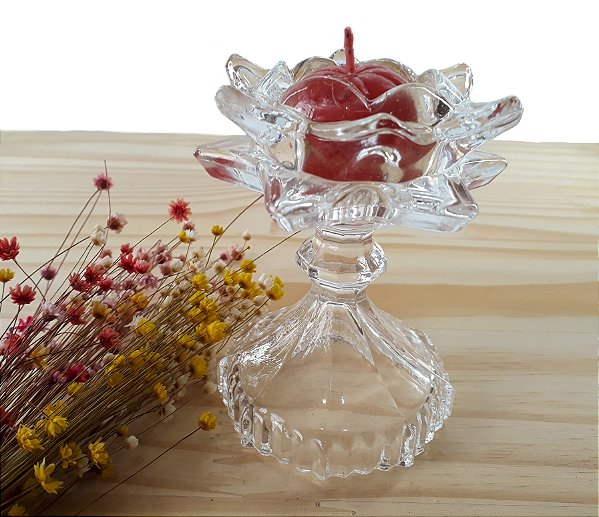 Castiçal em Vidro Estrela