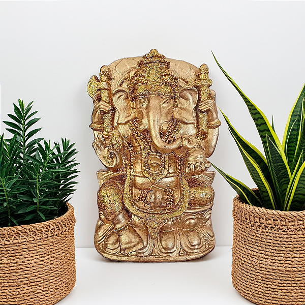 Estatueta Ganesha Dourado