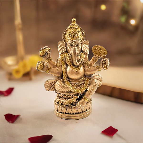 Ganesha Sentado Dourado