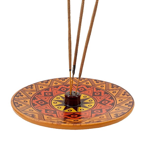 Incensário Mandala Triplo Laranja