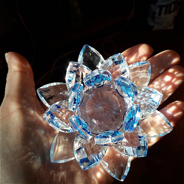 Flor de Lótus de Cristal - Azul