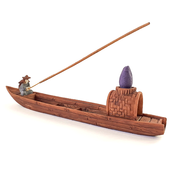 Incensário Cascata Pescador no Barco 2 em 1