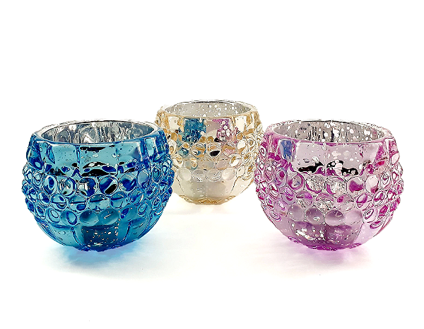 Castiçal Espelhado Colorido - Cores Diversas