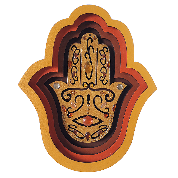 Quadro Mão Hamsá - Efeito 3D