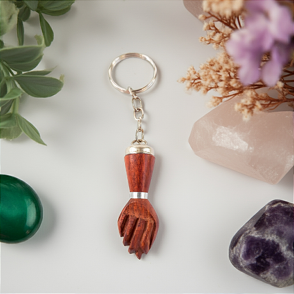 Chaveiro Figa de Madeira em Pau Brasil