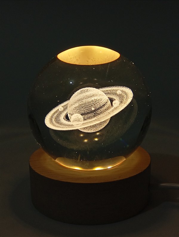 Luminária Led 3D Esfera 3D Saturno