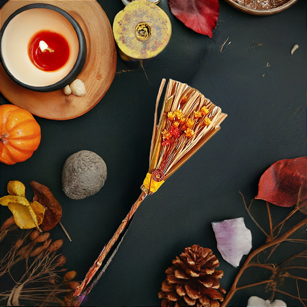 Vassoura com Fio de Cobre - Wicca