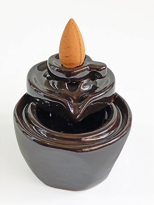 Incensário Cascata Redondo - Preto