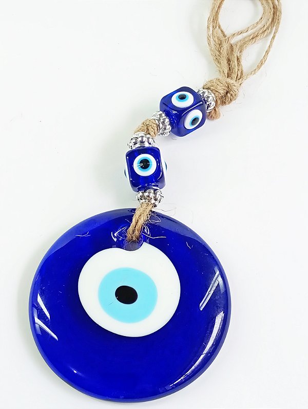 Pendente Olho Grego com Corda de Sisal