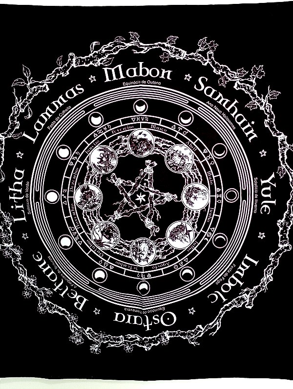 Toalha Roda Astrológica - Preta