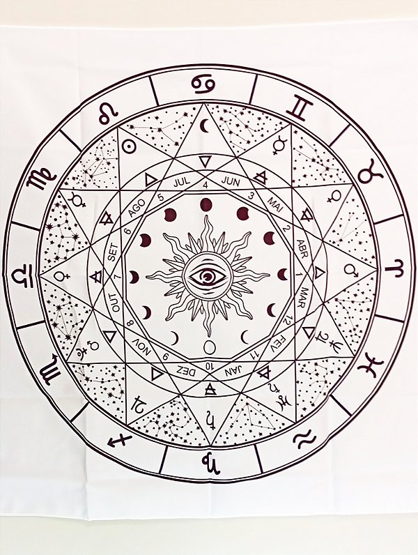 Toalha Roda Astrológica - Branca