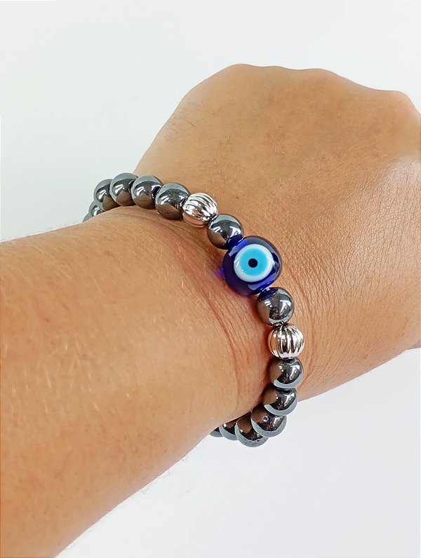 Pulseira Olho Grego e Hematita