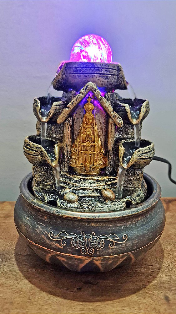 Fonte de Água Cascata Nossa Senhora Aparecida Led