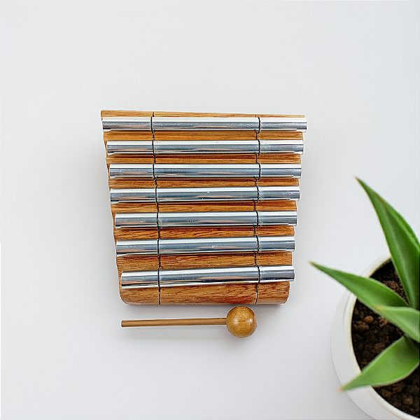 Sino Pin de Mesa com 7 Tubos em Madeira