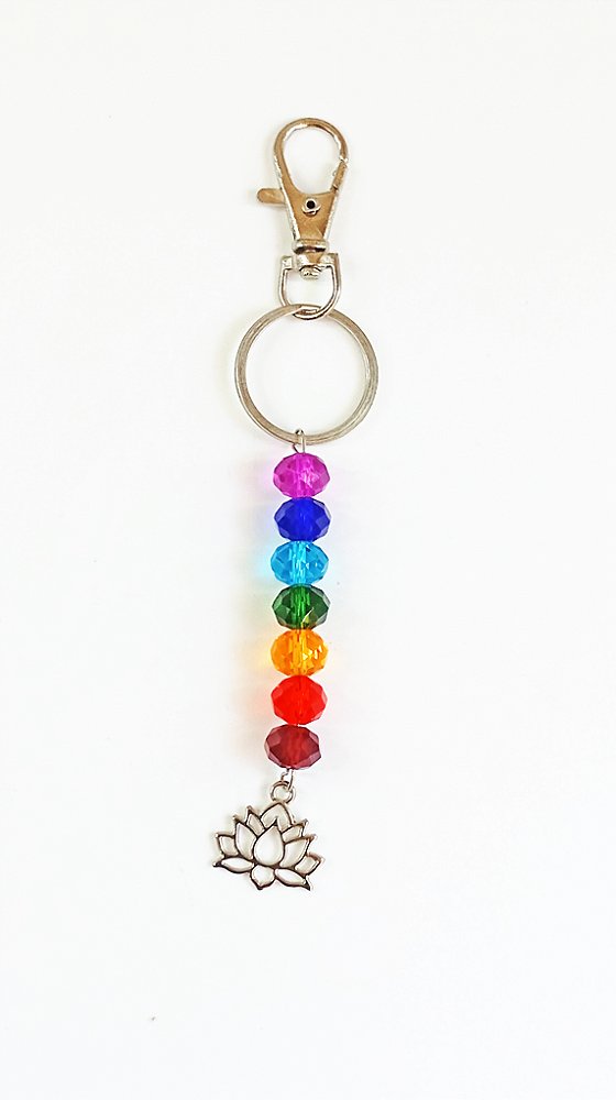Chaveiro 7 Chakras com Pingente Lótus