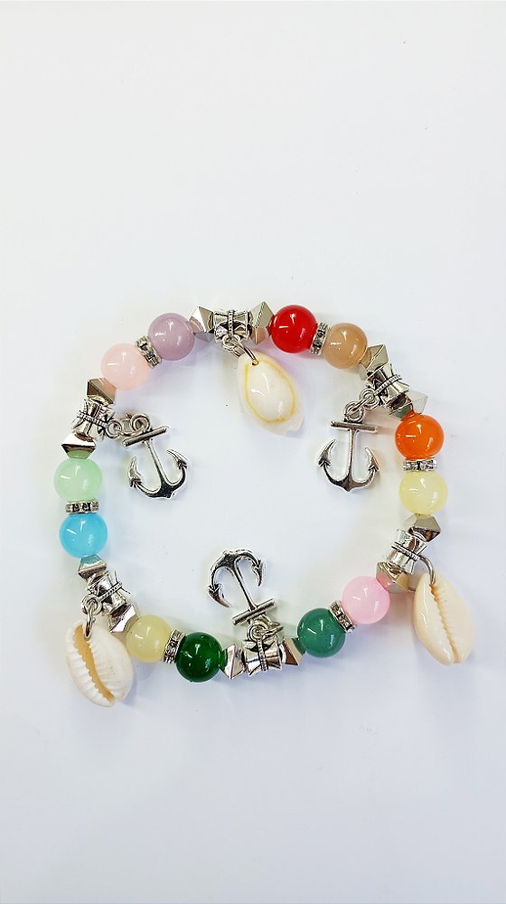 Pulseira Energética Pedras, Búzios e Pingentes