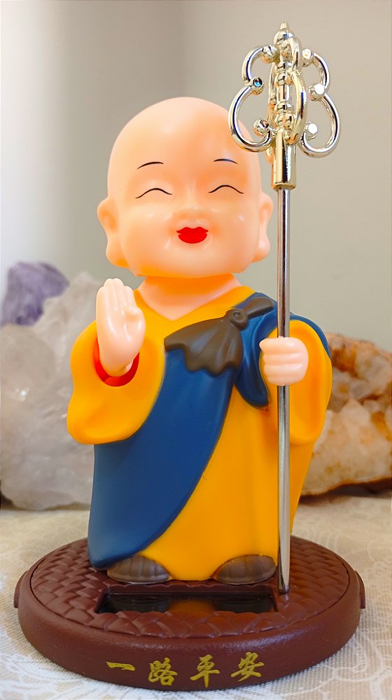 Estatueta Monge Tibetano movido à energia solar