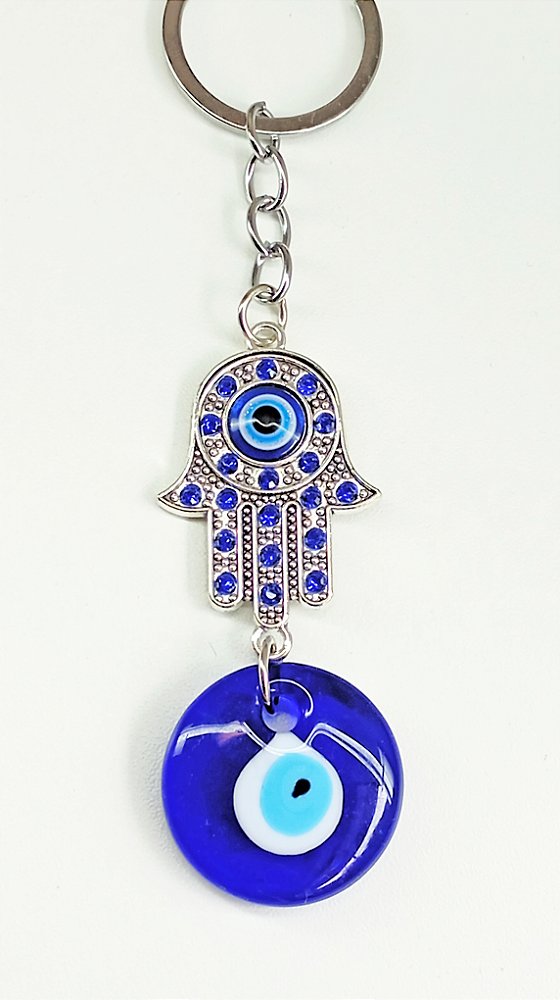 Chaveiro Mão Hamsá com Olho Grego