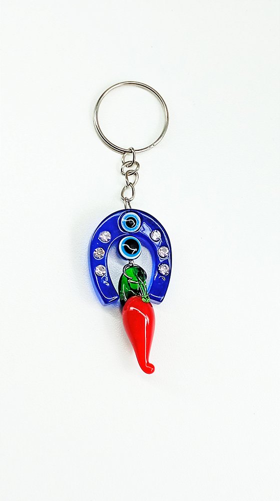 Chaveiro Olho Grego, Ferradura e Pimenta