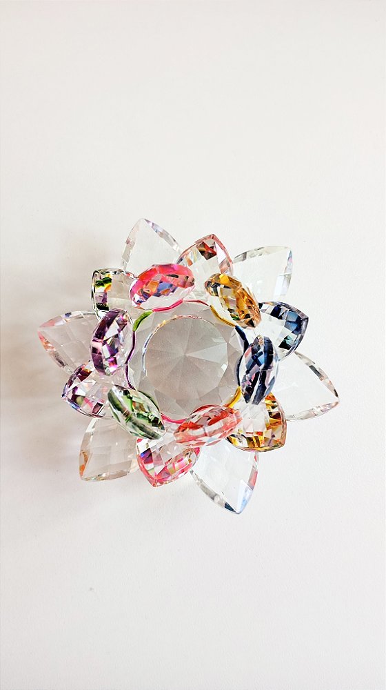 Flor de Lótus de Cristal Colorida