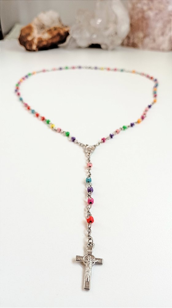 Terço Colorido em Contas de Cristal