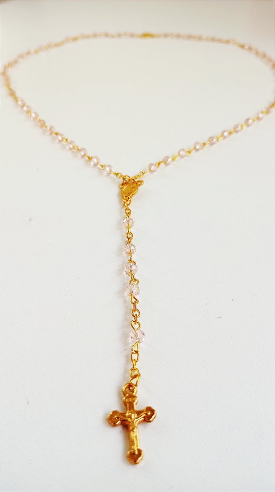 Terço Mini Nossa Sra. Aparecida Rosa Claro