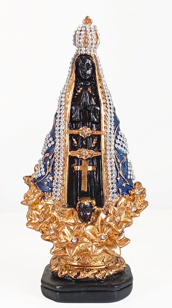 Nossa Sra Aparecida com Flores Douradas