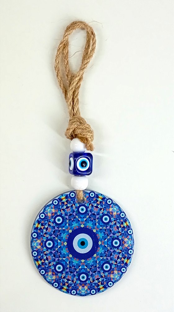 Enfeite Olho Grego com Corda de Sisal