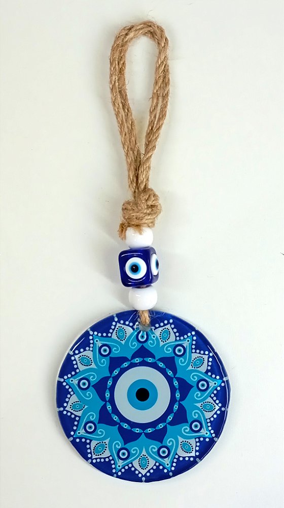 Enfeite Olho Grego com Corda de Sisal