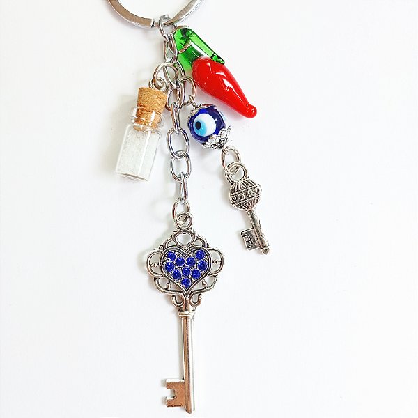 Chaveiro Olho Grego, Pimenta e Sal Grosso