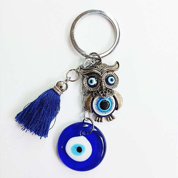 Chaveiro Olho Grego e Corujinha