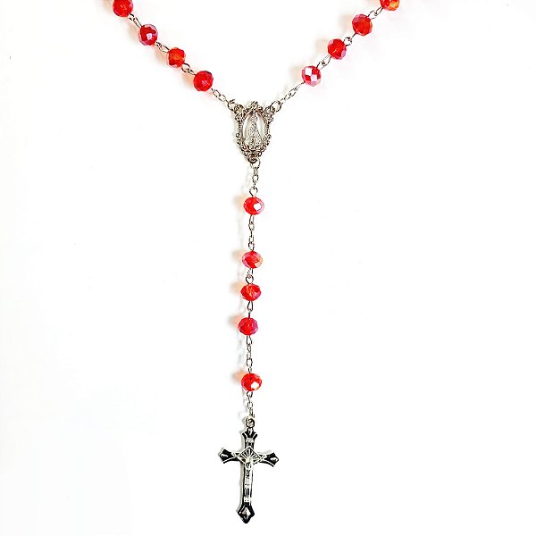 Terço Medalha Nossa Sra. Aparecida Vermelho